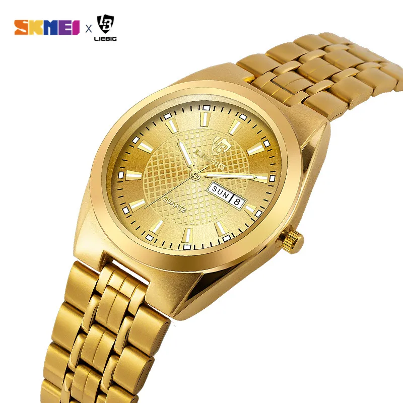 

2021 Fashion Waterproof Date Week Women's Watch Luxury Golden Female Wristwatch Clock Watches For Ladies Relogio Feminino L1020