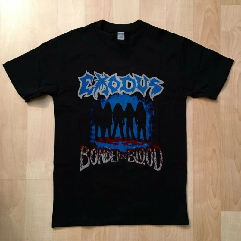 9 винтажный Экзодус 80 Тур концерт 1986 Slay Team BAY AREA THRASH METAL Reprint(1)|Мужские футболки| |