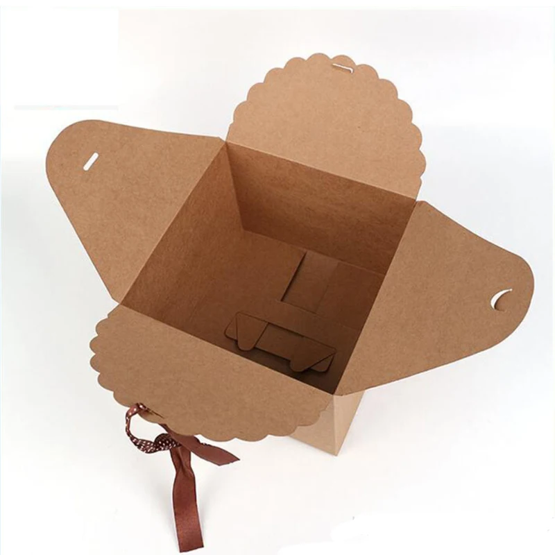 50 шт./лот ретро квадратная Подарочная коробка из крафт бумаги для торта