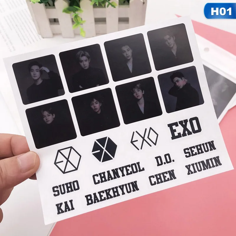 KPOP EXO PLANET #5 Five Tour концерт CHANYEOL D.O. Прозрачные наклейки BAEKHYUN SEHUN LAY SUHO XIUMIN клейкие