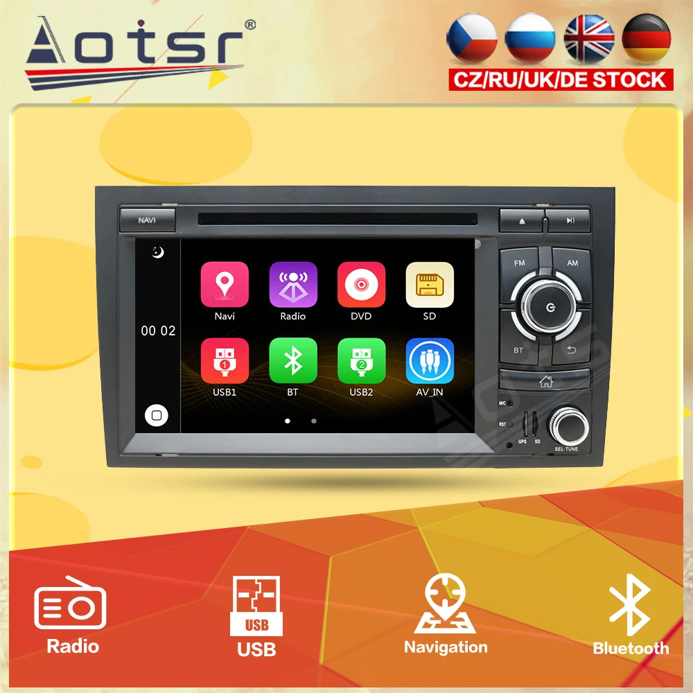 Car Multimedia DVD Player For Audi A4 Radio Autoradio Video Stereo Head Unit GPS Navigation Audio DSP Support Carplay