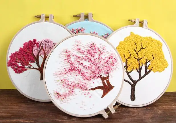 DIY Вышивка растения цветок вышивка набор рукоделие крестиком Набор для начинающих лента настенная художественная Живопись Домашний Декор подарок