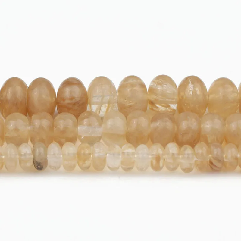 

4/6/8mm Natural Citrines Quartzs Beads Rondelle Loose Spacer Beads for Accessories Jewellery Making DIY Bracelet15''