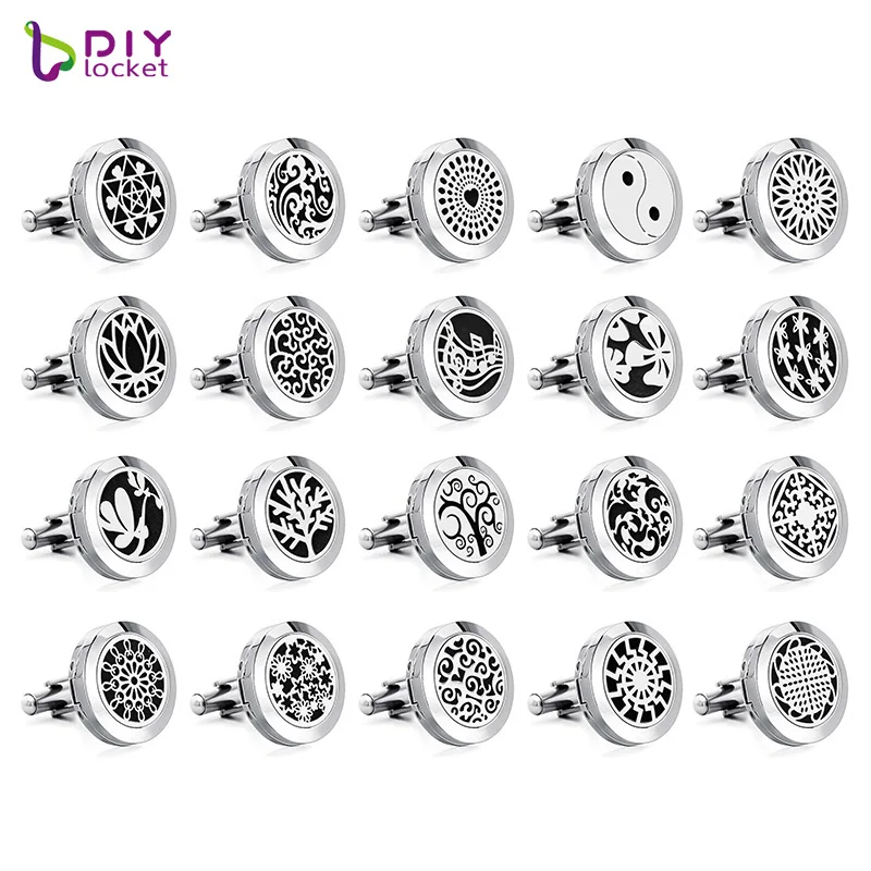 1 пара 20 мм сплав ароматерапии Запонки медальоны с бесплатными прокладками CH105