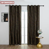 lantern bronzing and silver window screen bedroom drapes modern black golden geometric diamond shape curtains for living room