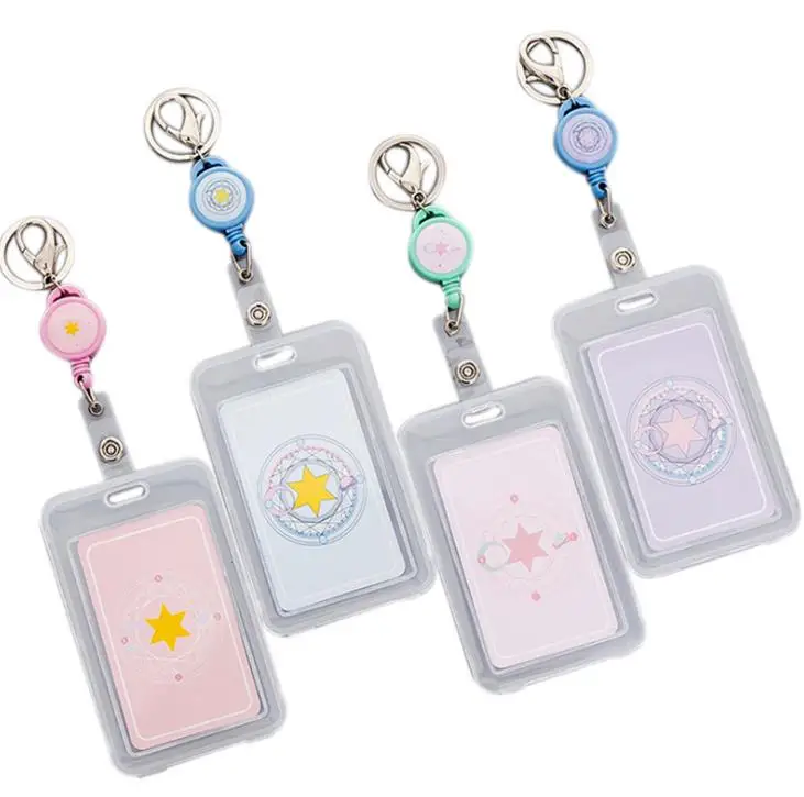 

1 Pcs Kawaii Transparent Unicorn Card Holder Cute Animal Keyring Bank Card ID Bus Card Holders Stationery Gift Badge Holder