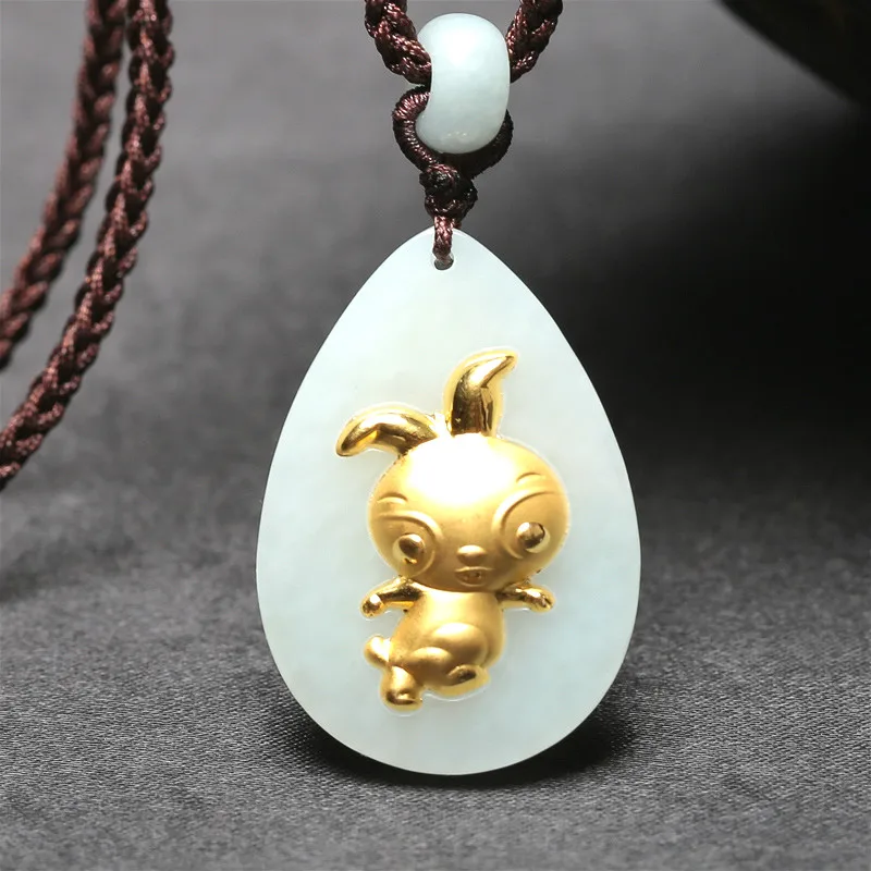 Натуральная китайская белая нефритовая подвеска Hetian кролик из знаков зодиака