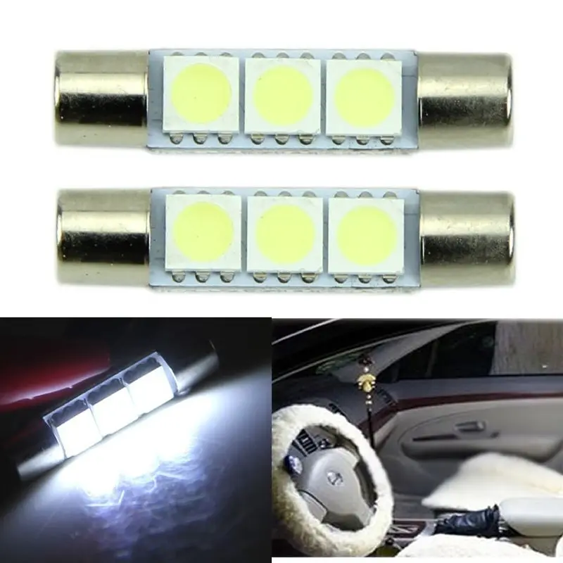 1 шт. Белая светодиодная лампа T6 5050 31 мм 3 SMD для автомобиля солнцезащитный козырек