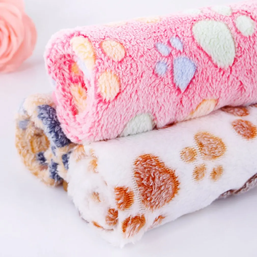 

Thicken Pet Dog Blanket Paw Pattern Cat Dog Mats Breathable Soft Fleece Bed Blanket For Dog Cats Kitten Hamster Warm Blanket