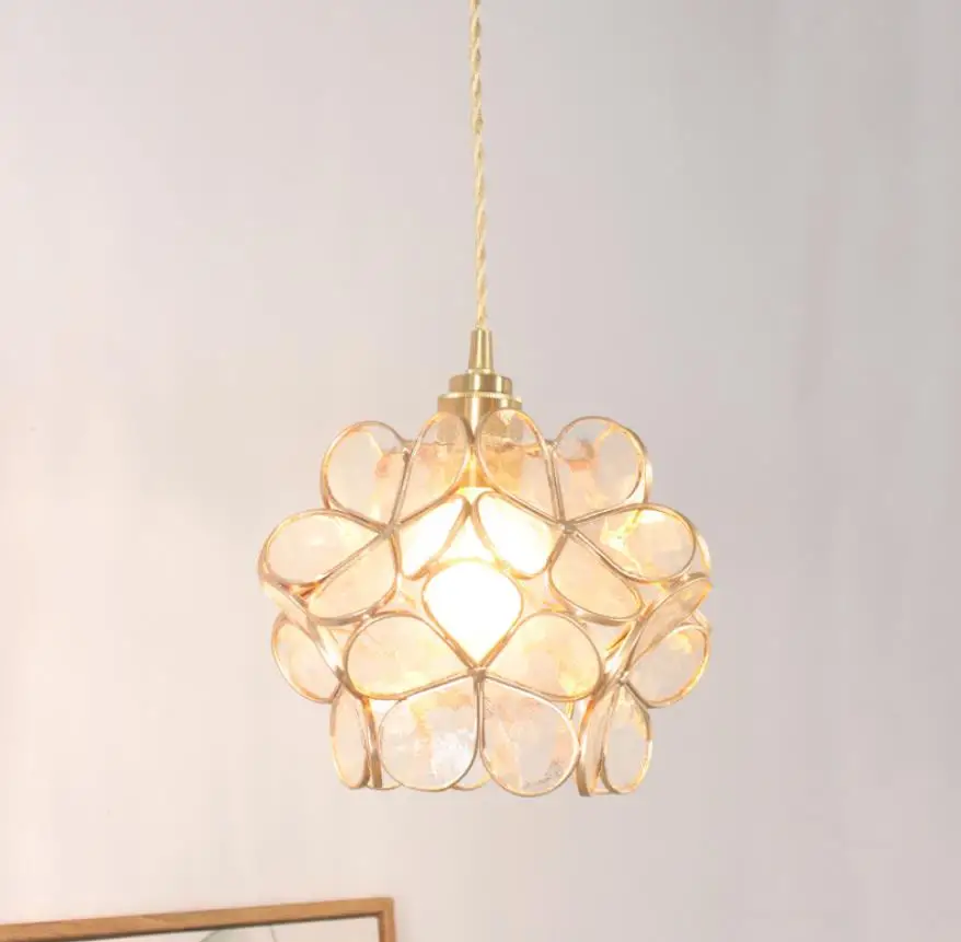 Подвесные светильники в скандинавском стиле медные светодиодные лампы с цветами