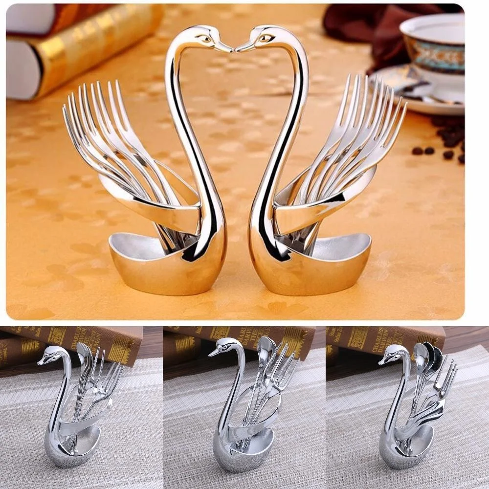 3 стиля классический стиль столовые приборы Лебедь База держатель фрукты еда