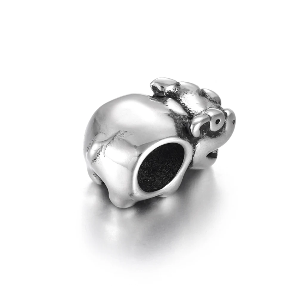 Нержавеющая сталь бегемота из бисера отполированное 5 мм отверстие Европейские