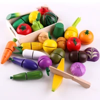 baby early education props wooden kitchen toys cutting fruit vegetables food toys preschool children birthday christmas gifts