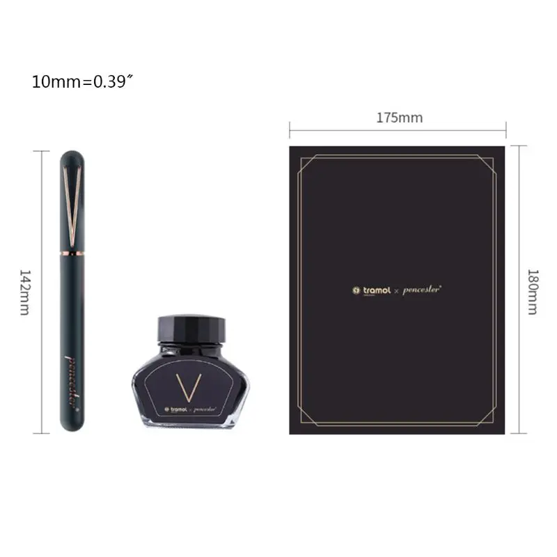 

Exquisite Business Fountain Pen Signature Calligraphy with 30ml Ink Gift Box Set Student School Supplies