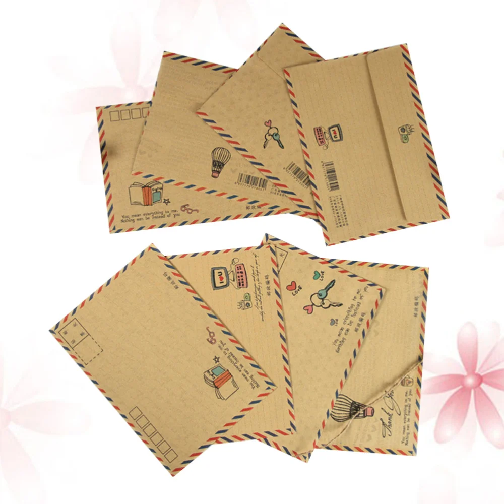 

8pcs Greeting Envelope Retro Beautiful Storage Envelopes for Scrapbooking Gift (Random Delivery)