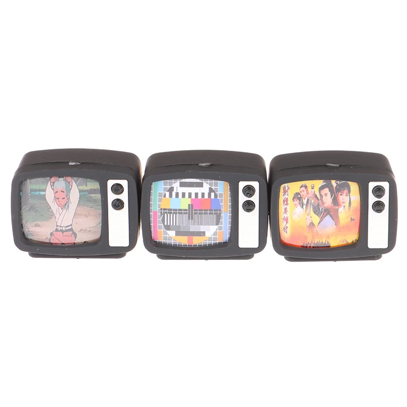 

1Pc 1:12 Dollhouse Miniature Flat Screen TV Television With Picture Dollhouse Furniture Accessories DIY Furniture Toys