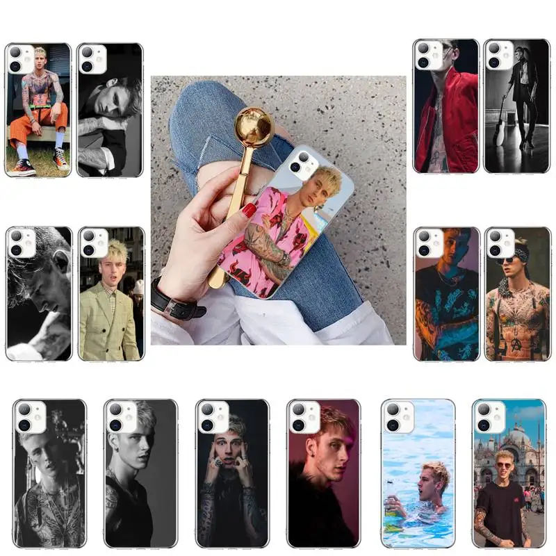 Черный чехол YNDFCNB для сотового телефона Machine Gun kelly iPhone X XS MAX 6 6s 7 7plus 8 8Plus 5 5S SE 2020 XR 11