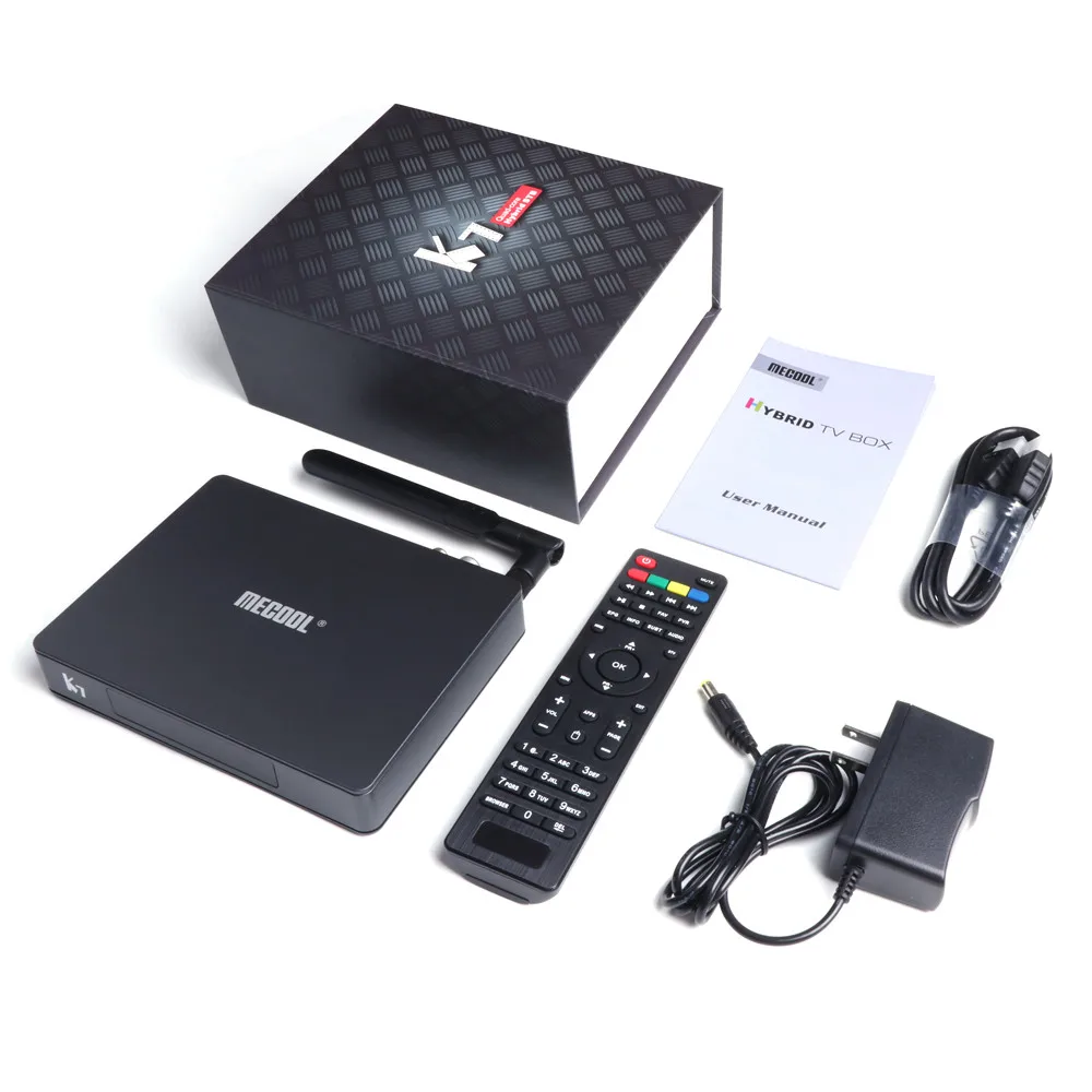 Mecool K7 tv Box Amlogic S905X2 DVB T2 DVB S2 DVB C 4 Гб DDR4 64 Гб rom Android 9,0 двойной WiFi светодиодный антенна дисплея телеприставка