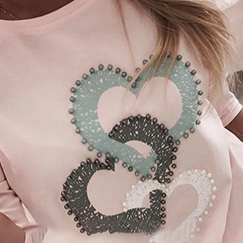 Модные женские весенние футболки с буквенным принтом Love, Лоскутная футболка с круглым вырезом и длинным рукавом, повседневные белые топы размера плюс