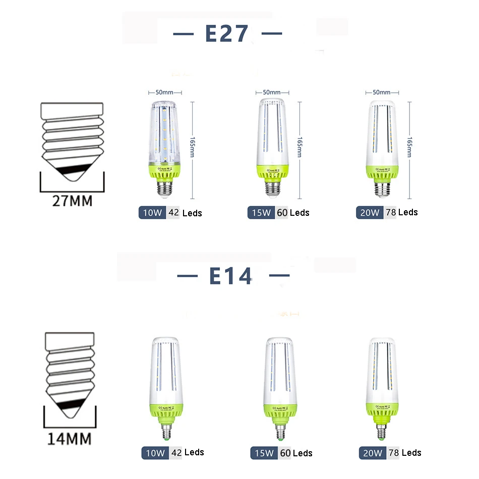 

E27 LED Lamp 5730 SMD LED Bulb E14 Corn Lamps 10W 15W 20W Bombillas Light Bulbs Lampada Ampoule Lighting