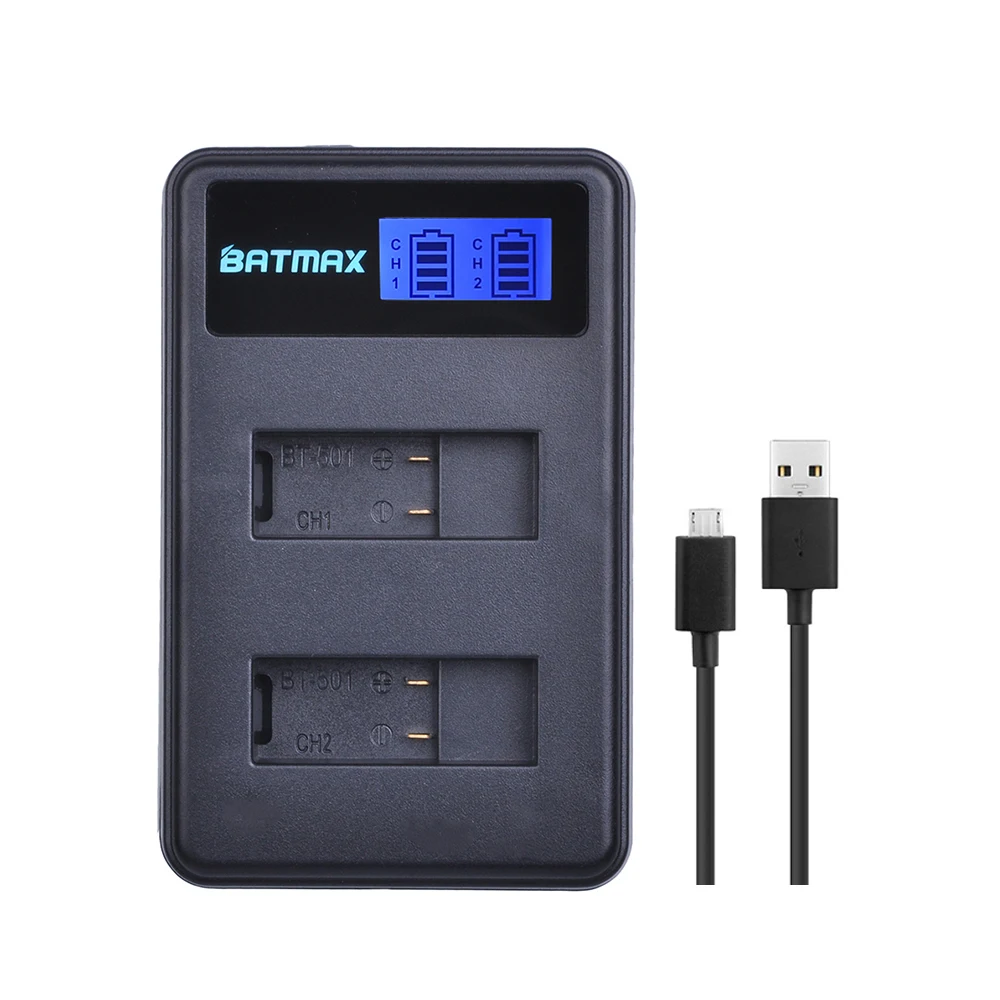 Аккумулятор внешний Batmax 2 шт. + ЖК дисплей USB двойное зарядное устройство для Gopro 5 6