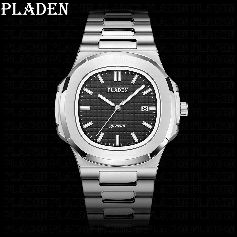 

PLADEN Sliver Watch Men's Watches Male Creative Stainless Steel Waterproof Watch Clock Relogio Masculino 2020 Gift For Husband