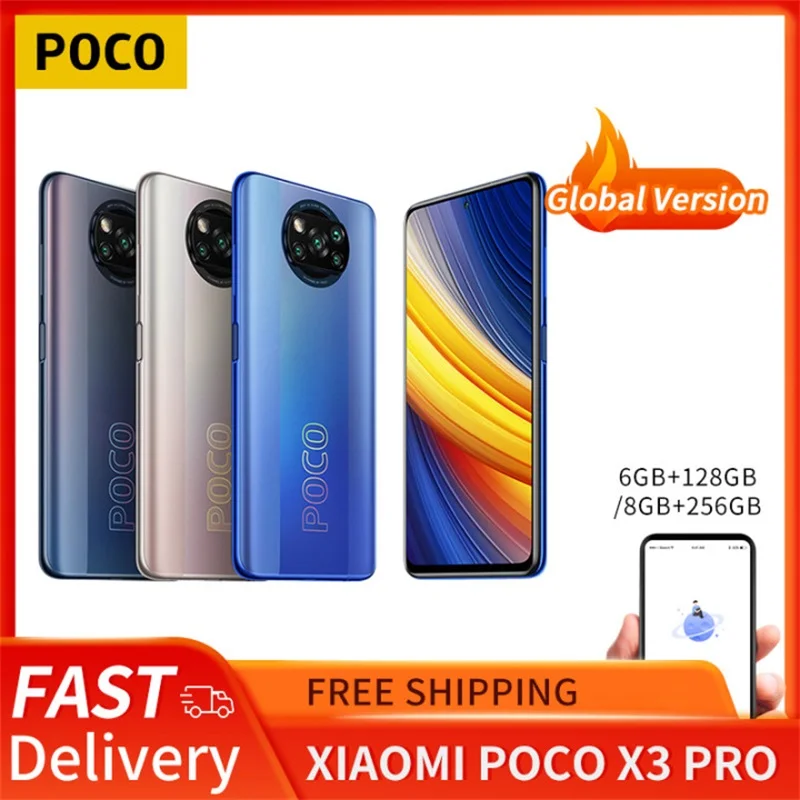 Смартфон Xiaomi POCO X3 Pro 6 ГБ + 128 ГБ/8 256 Snapdragon 860 120 Гц DotDisplay 5160 мАч 33 Вт зарядка четыре AI
