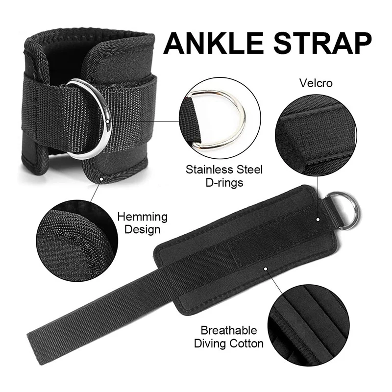 

2 Pcs Fitness Ankle Straps,Ankle Workout Straps for Exercise with Fitness Equipment,Adjustable D-Ring Resistance Straps