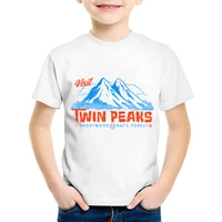 fashion print visit twin peaks children t shirts kids summer short sleeve tee shirt cartoon kid t shirt for boys clothing