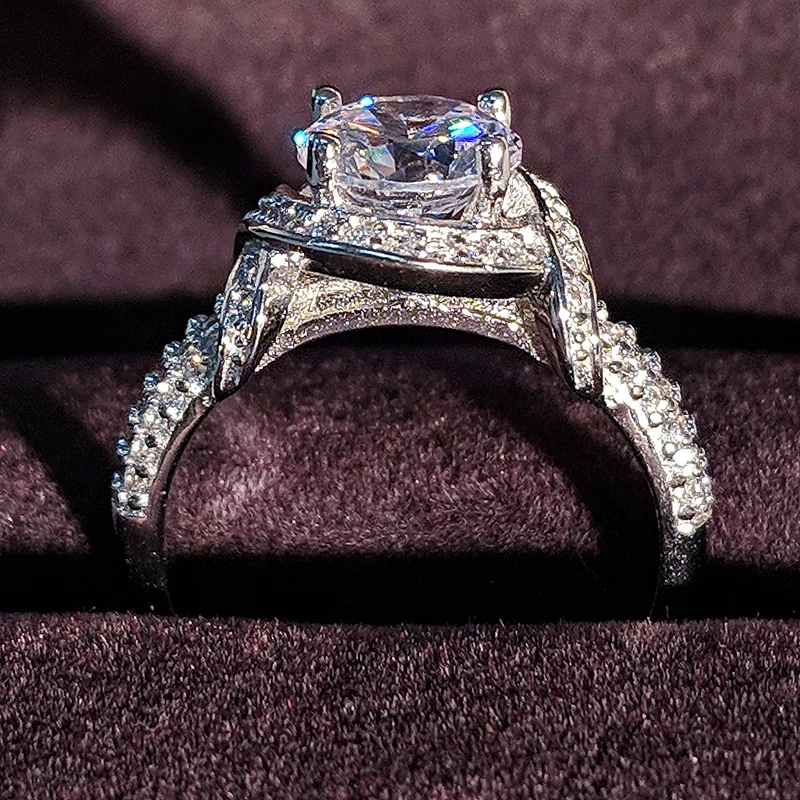 Оригинальный дизайн 925 стерлингового серебра принцесса вырезанное кольцо для