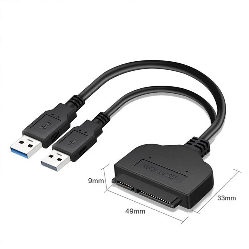 Кабель адаптер Bkscy с USB 2 0 на 7 + 15 22Pin SATA 3 конвертер для 5 дюймового жесткого диска HDD