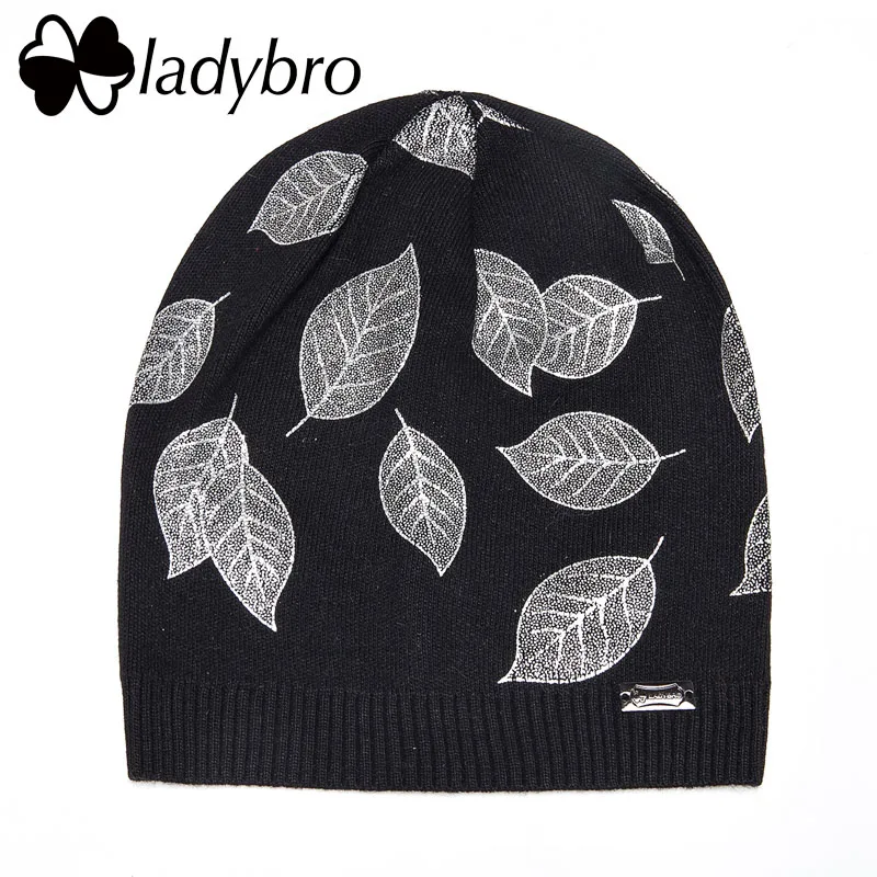 Женские зимние шапки Ladybro облегающая шапка женские шапочки с листьями