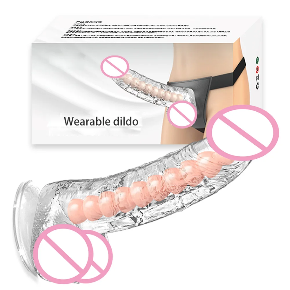 Ремешок На Dilldo для женщин пенис штаны ношения прозрачный силиконовый