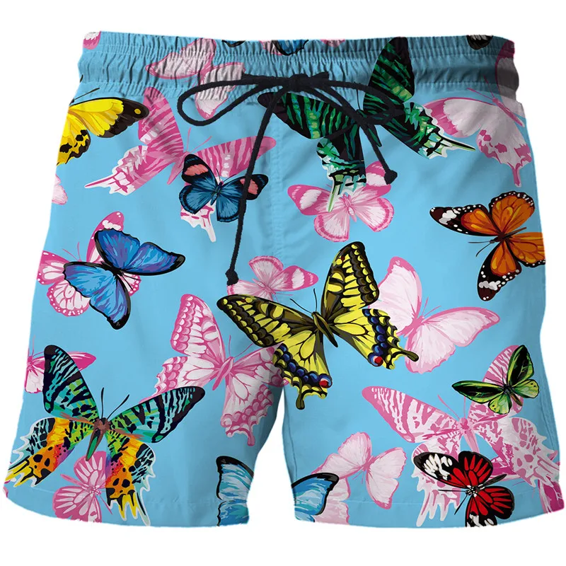 

Mode Herren Shorts Butterfly Serie 3D Druck Sommer Unisex Schnelltrocknende Strand Badeshorts Lässige Sportshorts Kleidung S-5XL