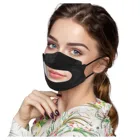 Прозрачная черная маска для губ для взрослых, женская и мужская одноразовая маска для лица, 3-слойная маска для Хэллоуина, косплея, маска, тушь для ресниц