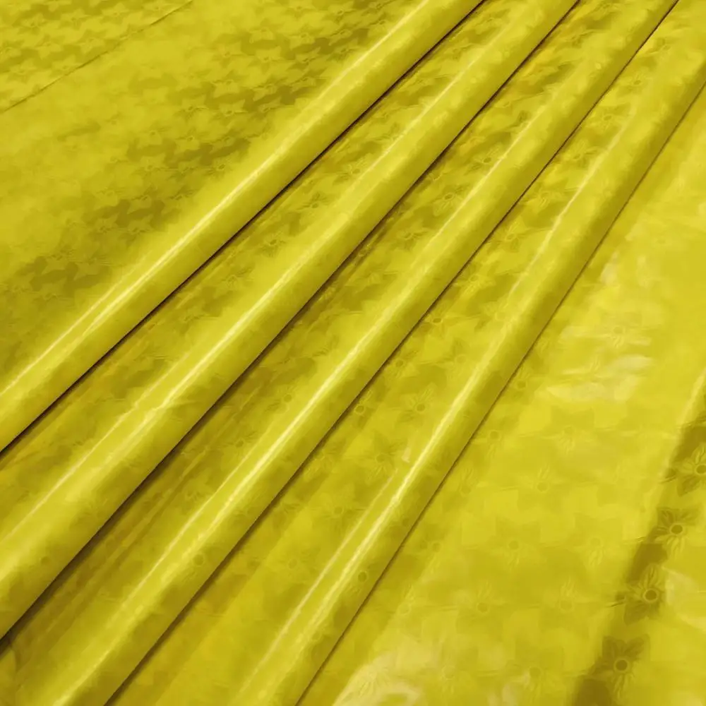 Желтая жаккардовая парча крашение трикотажа Базен riche getzner 2019 кружевная ткань bazin