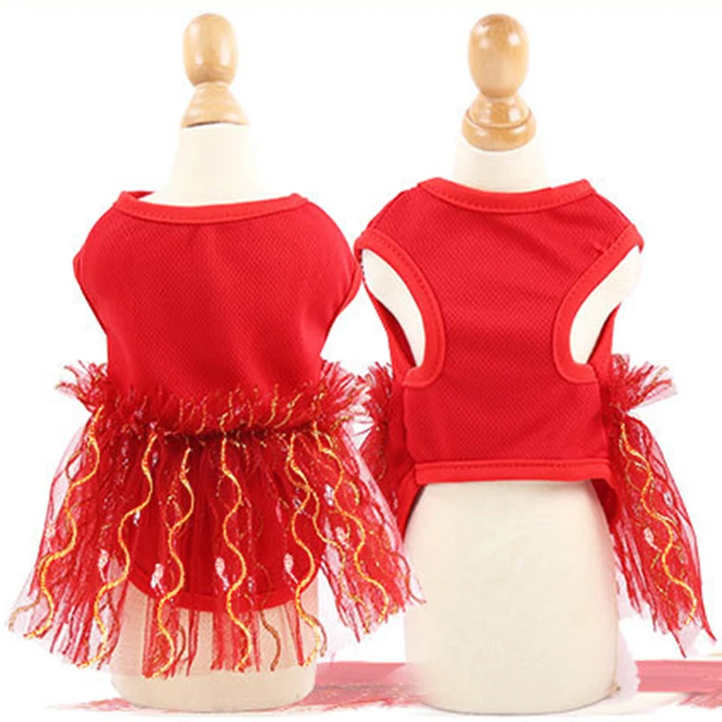 Весенне-летнее платье для кошек и собак милая сетчатая юбка домашних животных