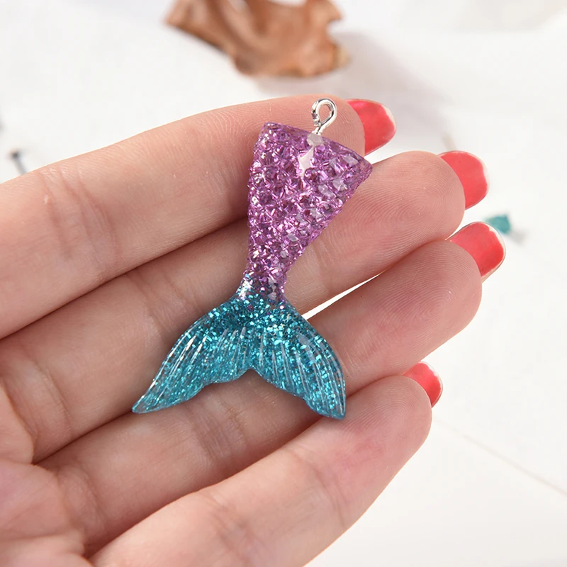 10 шт./компл. брелок с хвостом русалки блестками в форме рыбьего хвоста