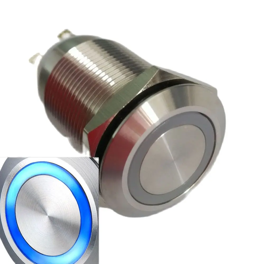 

10 Pieces 19mm Mounting Thread Waterproof 1NO1NC Momentary OR Latching Push Button Switch