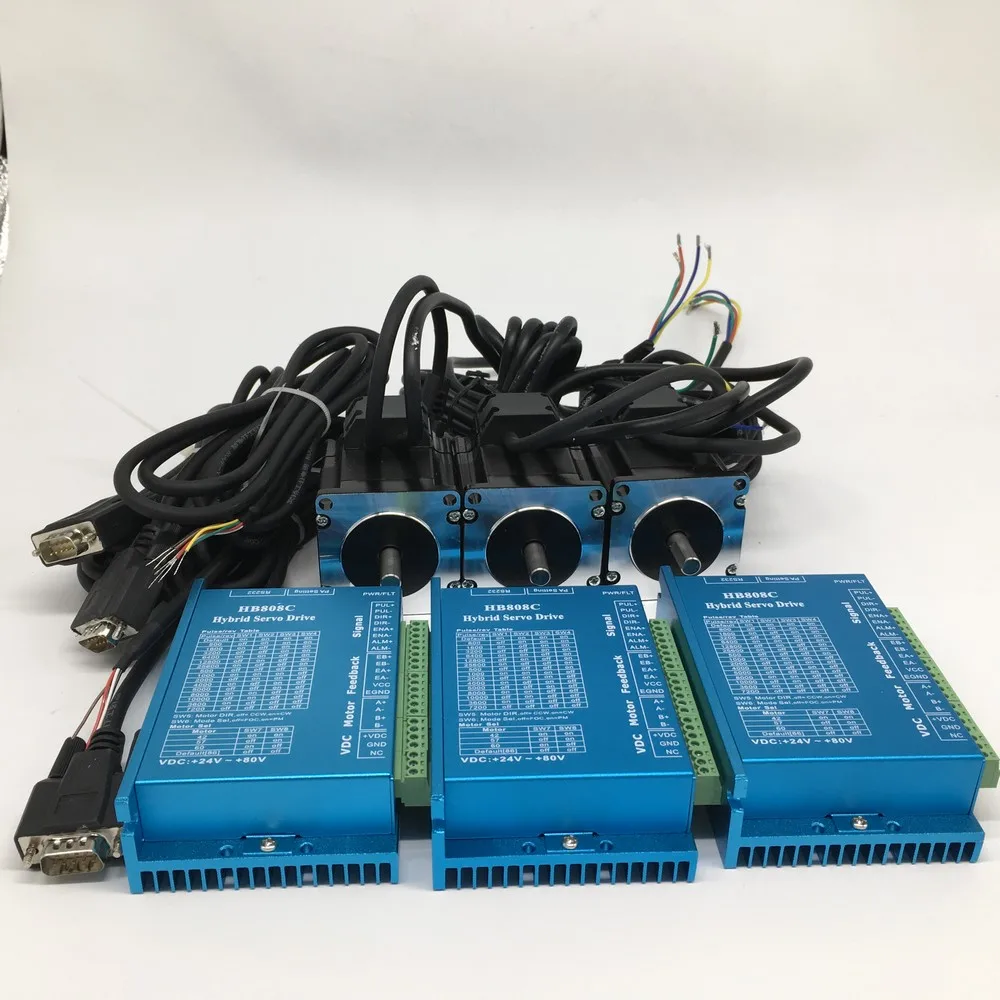 3 комплекта Nema23 2Nm замкнутый контур шаговый двигатель драйвер 57 мм DC DSP 2PH Hybird 2 м кабели кодер Легкий шаг сервопривод для ЧПУ маршрутизатор