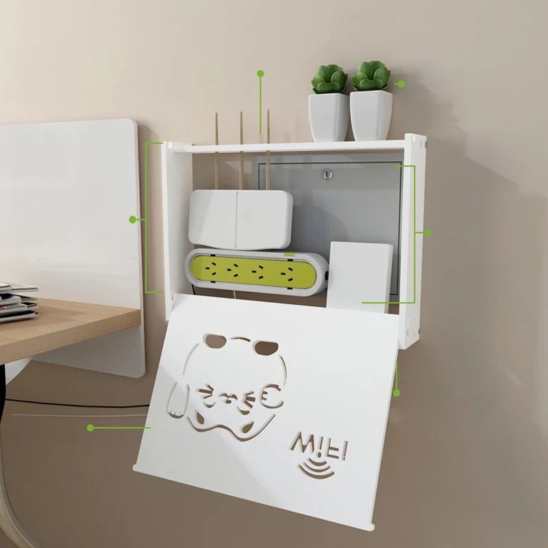 Smile Cat Pattern беспроводная Wifi коробка маршрутизатора ПВХ настенная полка подвесная