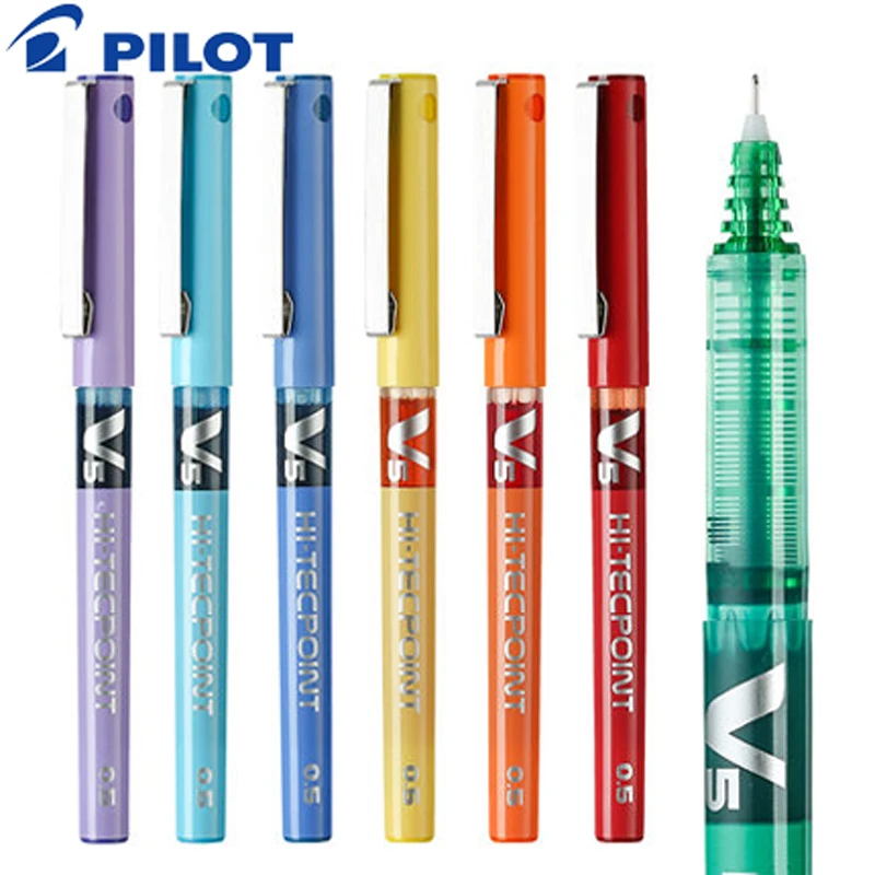 12 шт./лот, гелевые ручки Pilot BX-V5, 0,5 мм/0,7 мм, высокое качество, многоцветные чернильные ручки, школьные и офисные канцелярские принадлежности