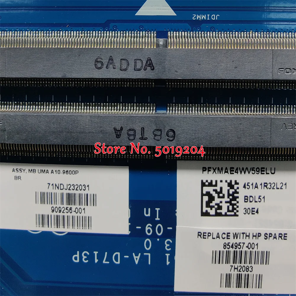 Материнская плата BDL51 для ноутбука HP 15-BA 15Z-BA LA-D713P 854957-001 854957-601 909256-001 материнская с
