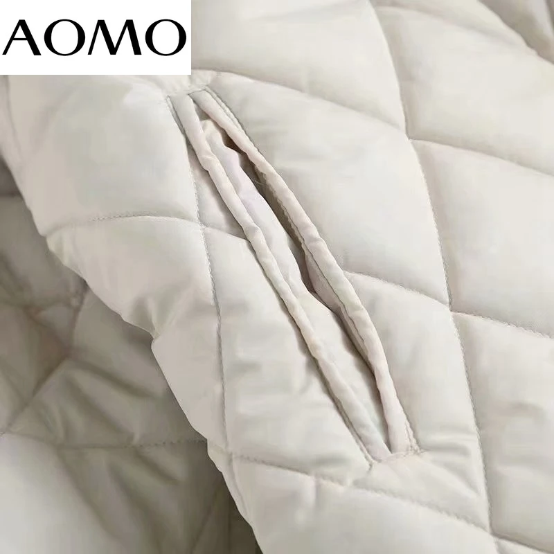 Женская парка с длинным капюшоном AOMO бежевая теплая куртка большого размера