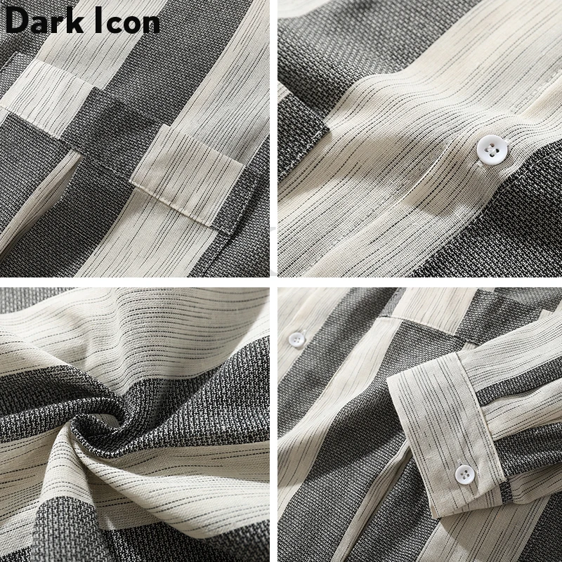 Темная икона повседневные мужские рубашки с большим карманом платье 2019 модная