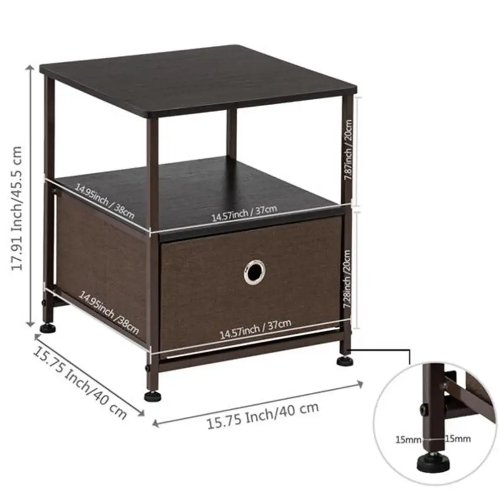 

1Drawer Nordic Nightstand Bedside Table Storage Cabinet Coffee Table Mini Small Apartment For Home Bedroom Office College Dorm