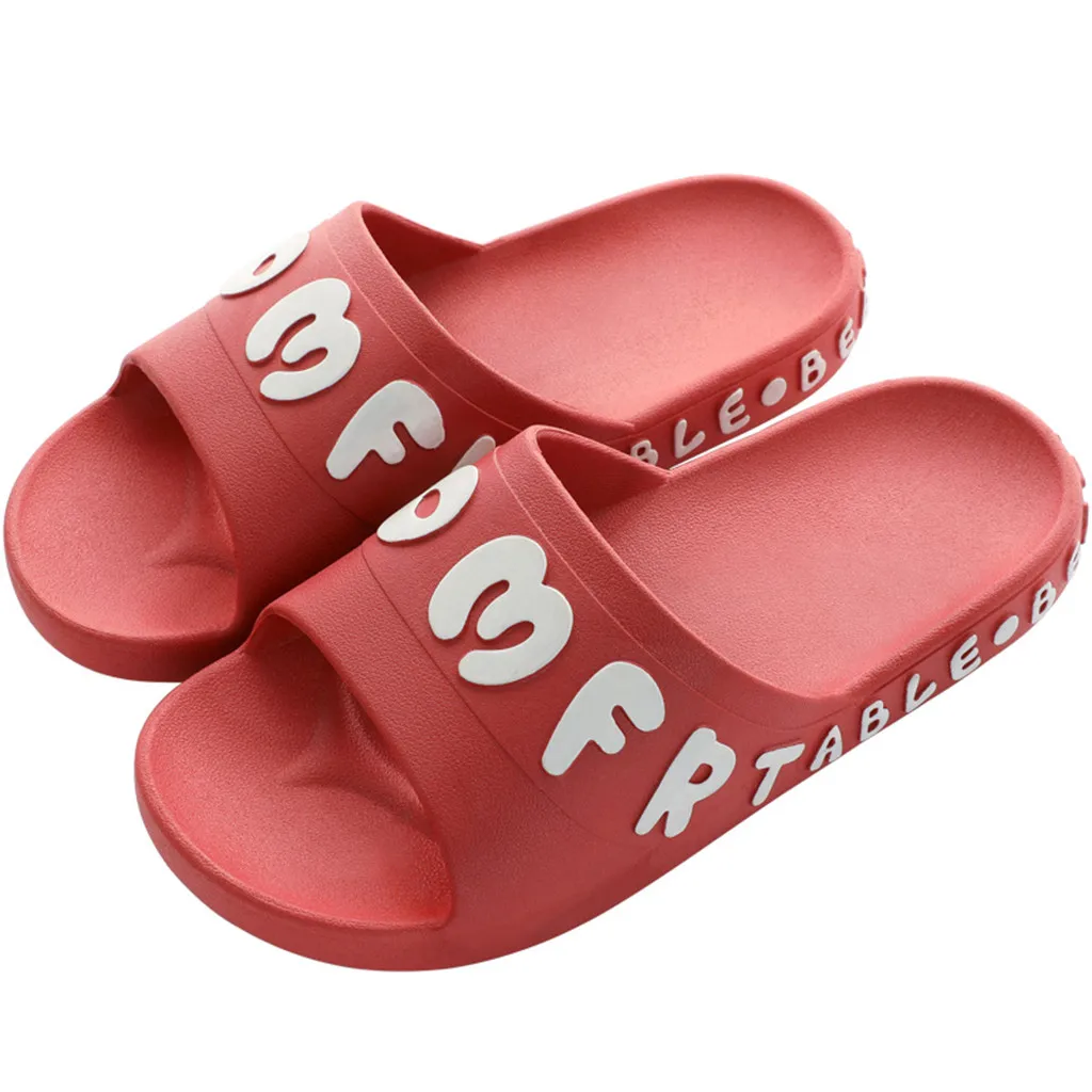 2020 Funny Letter Print Slippers Women Summer Outdoor Indoor Beach Casual Rubber Shoes Female Home Bathroom Slipper Soft Sole | Обувь