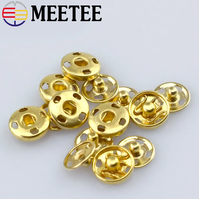 100 шт. высококачественная металлическая застежка-кнопки 8 мм Золотое пальто