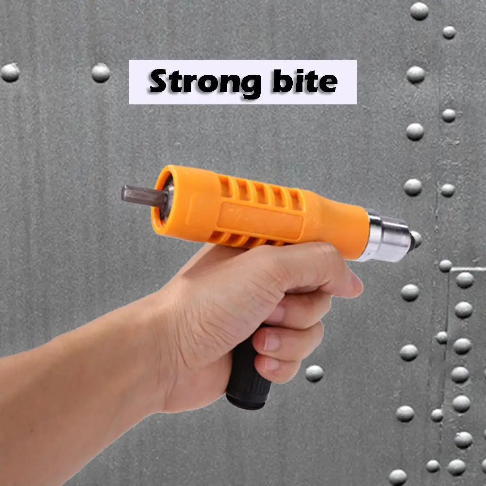

Electric Rivet Nut Gun Riveting Tool Set Insert Nuts Riveter Drill Adapter Kit No Skidding and Quick Back Nail Feature Riveter