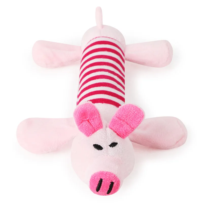 Popular Pet Dog Cat Funny Fleece Durability Plush Toys Squeak Chew Sound Toy Fit for All Pets Elephant Duck Pig | Дом и сад